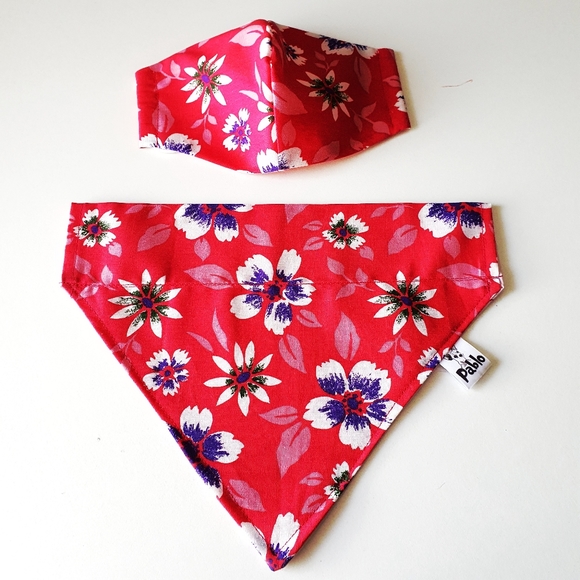 Pablo Other - 3 for $15 * Pink Floral Dog Bandana / Face Mask